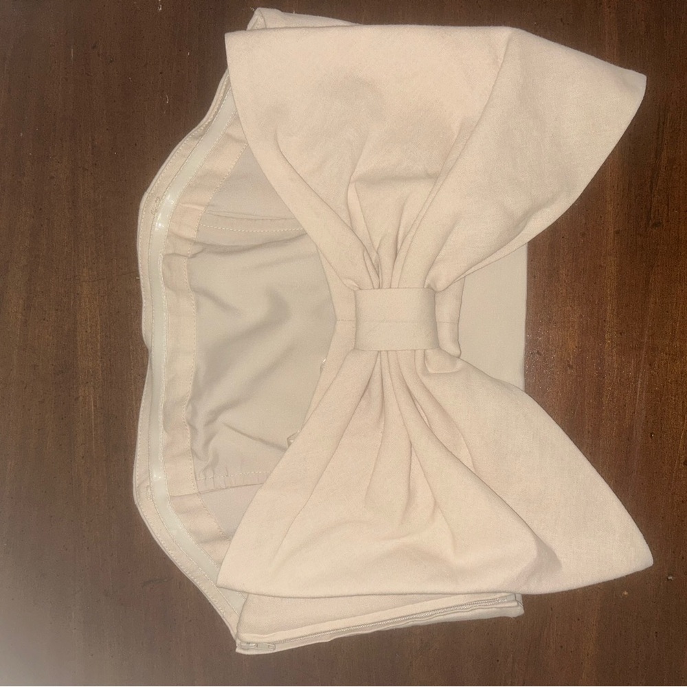 Anthropologie Cream Bow Top